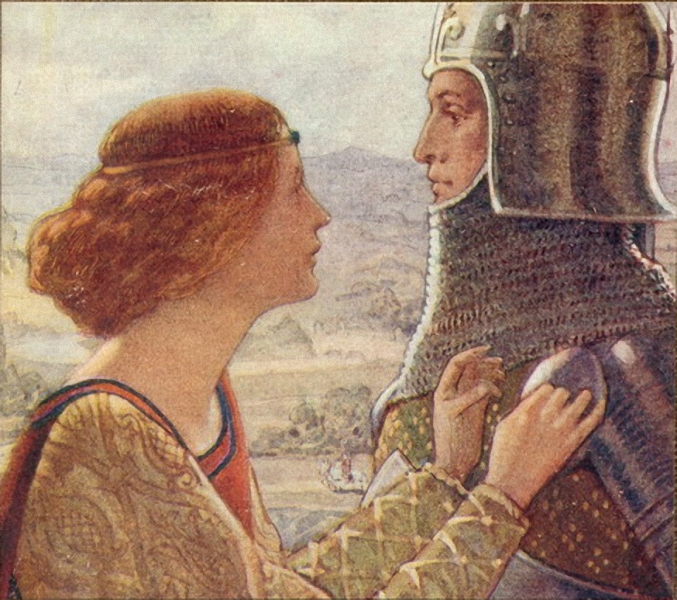 Warrior And Lady by W.E. Sparkes